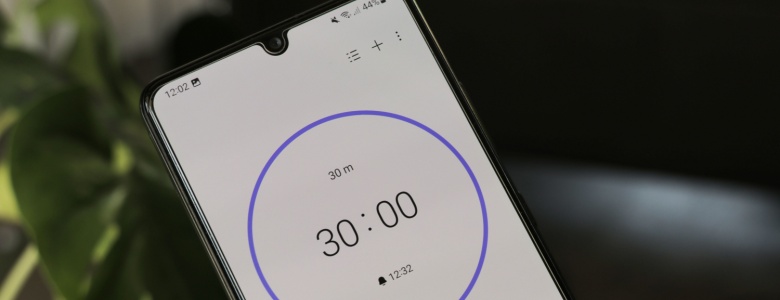 Phone timer set for 30 minutes