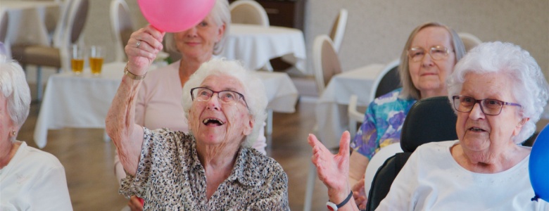 A group of seniors in a retirement home.