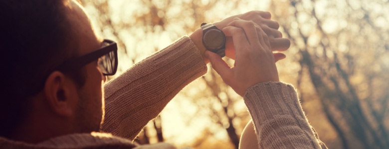 A man checking his watch.