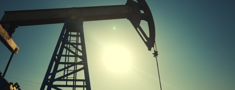 A silhouette of an oil pump.