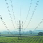 Power lines in Kent, UK.