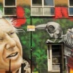 A mural of David Attenborough.